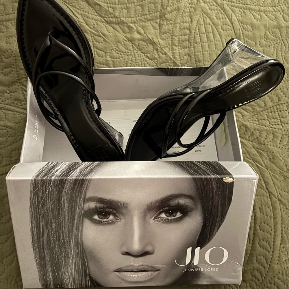 JLO Jennifer Lopez-Zurin Sandals Black / Size 9.5